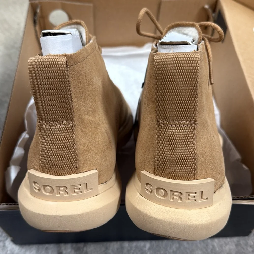 New In Box, Sorel Men's Explorer Drift WP 'Tawny Buff / Ceramic | Size 8.5 - Picture 3 of 6